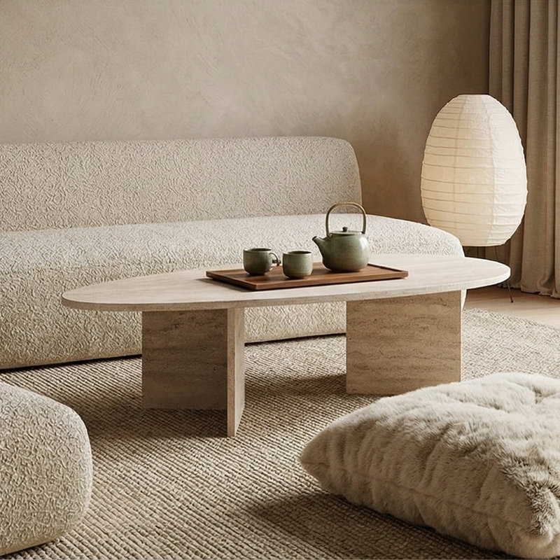 Wrought Studio™ Solana 55'' Abstract Teardrop Coffee Table | Wayfair